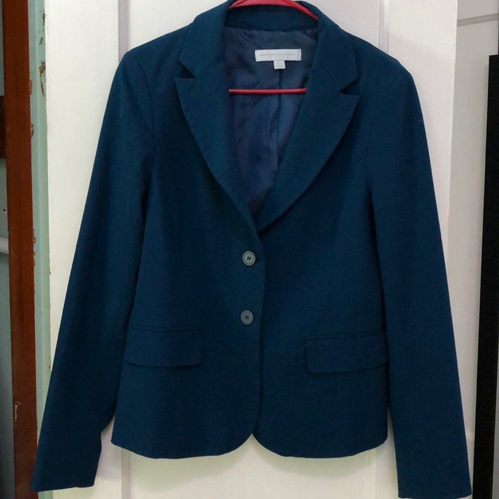 New York and company teal blazer 10